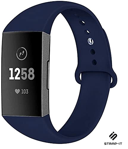 Strap-it Sportarmband Blau - Passend für Fitbit Charge 3 & Fitbit Charge 4 - Armband für Smartwatch - Ersatzarmband von Strap-it
