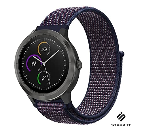 Strap-it nylon Blau - Passend für - Armband für Smartwatch - Ersatzarmband von Strap-it