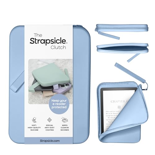 Strapsicle Silikon-Clutch für Kindle und E-Reader, Mehrzweck-Tasche für Handy, Geldbörse und Schlüssel, passend für 15,2 cm (6 Zoll) Kindles, Kobos, Nook, 17,3 cm (6 Zoll), Paperwhite, iPad Mini 6, von Strapsicle