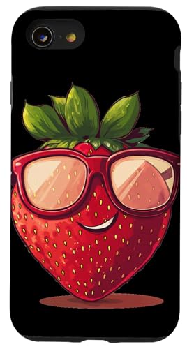 Frische Erdbeerfrucht mit Haltung und Sonnenbrillen-Appeal Hülle für iPhone SE (2020) / 7 / 8 von Strawberry Spectacles