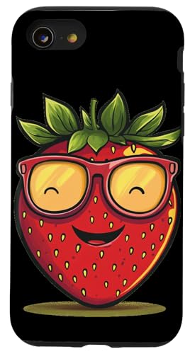 Lustige und trendige Erdbeere mit Sonnenbrille Hülle für iPhone SE (2020) / 7 / 8 von Strawberry Spectacles