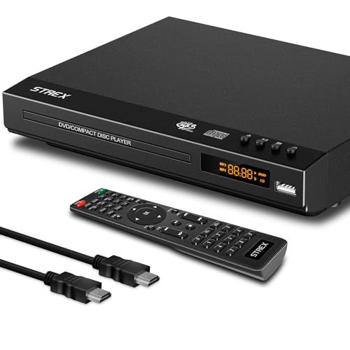 Strex DVD Player mit HDMI - Full HD 1080P - Region Free - Fernbedienung - USB - HDMI/RCA - Schwarz DVD-Player von Strex