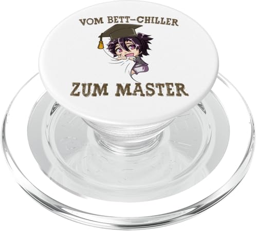 Anime Chibi Boy Vom Bett Chiller Zum Master PopSockets PopGrip für MagSafe von Studium Studenten Abschluss Master 2025 Geschenk