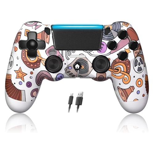 Controller Kompatibel mit PS-4,Integrierte 600 mAh Batterie mit Doppelt Vibrationssensor/6 Achse,Wireless Joystick Controller Kompatibel mit PS-4/Pro/Slim/PC von Stycizom