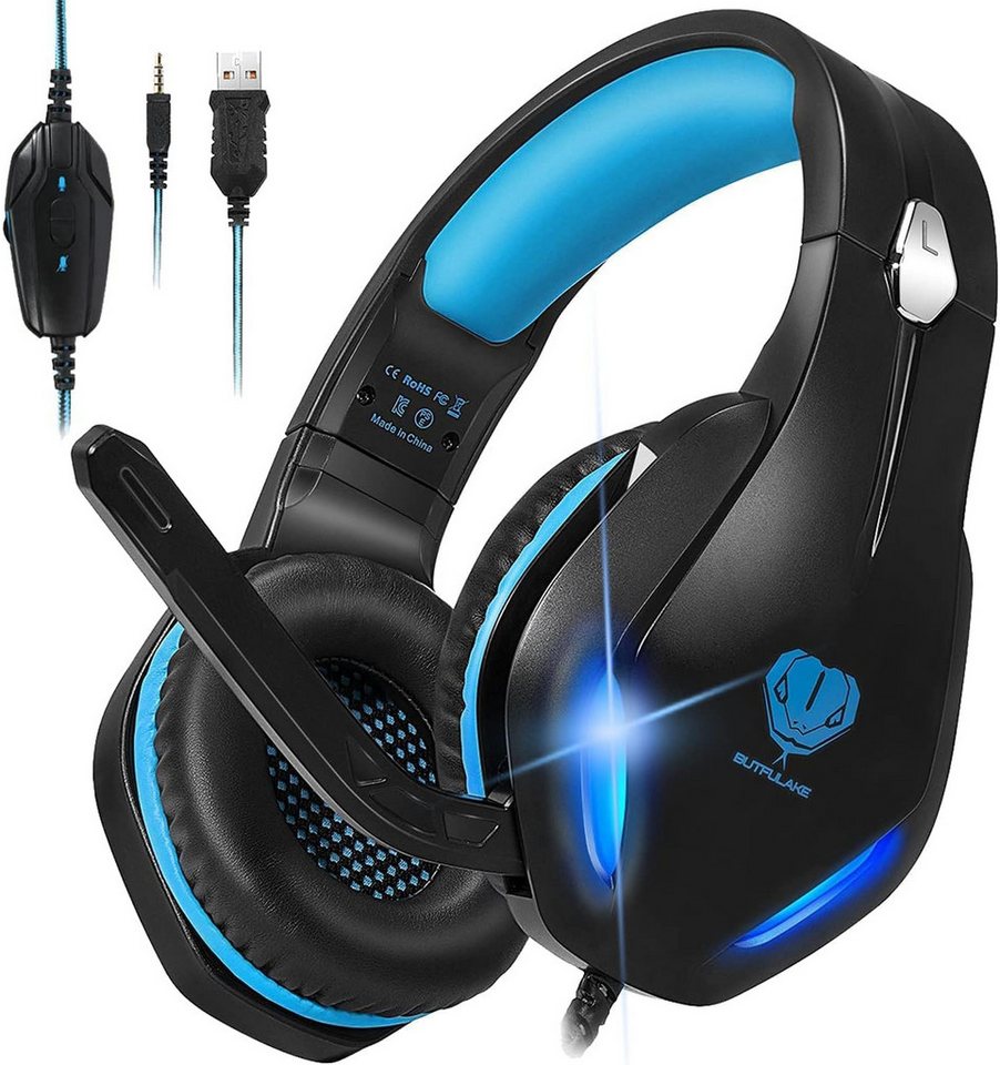 Stynice GH-2 Gaming-Headset (Over-Ear-Gaming-Kopfhörer mit geräuschunterdrückendem Mikrofon und LED-Licht, Gaming-Headset mit Mikrofon – 50-mm-Treiber, kristallklarer Klang) von Stynice