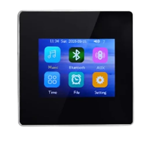 Stytpwra HiFi Treueverstärker Heimkino Modul Bluetooth 5.0 Integriert Digital Verstärker Touchscreen Vollbildschirm Schwarz Einfache Installation Einfach zu bedienen von Stytpwra