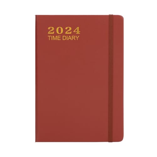 Stytpwra Taschenkalender 2024 Kalender 2024, wöchentlicher und monatlicher Planer mit Tasche, Gummibandverschluss, Notizseiten, Monatsregister, ca. 21,3 x 14,8 cm von Stytpwra