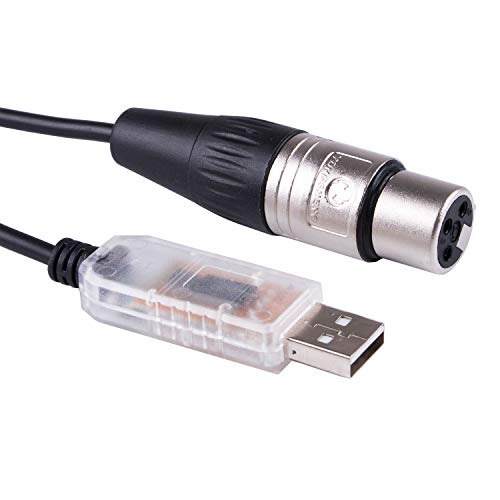 USB auf DMX512 3-poliger XLR-Schnittstellen-Adapter/Dongle Computer PC Bühnenbeleuchtung Controller Dimmer USB auf DMX RS485 Serielles Konverterkabel (Länge: 4,8 m) von Suamdoen