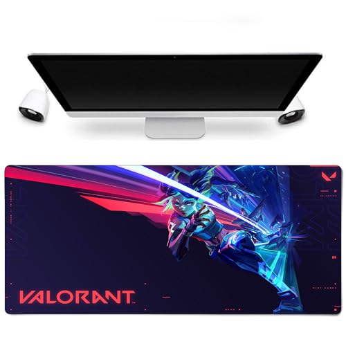 VALORANT Gaming-Mauspad – Neon 900 x 400 mm Schreibtischpad, wasserdichte glatte Oberfläche, rutschfeste Gummibasis, verstärkte Nähte, ideal für Gaming-Setups, Kreative und Büro von Sublymes