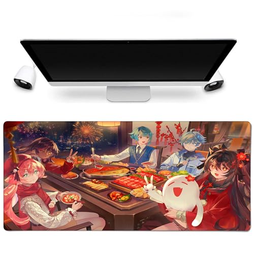 Xingqiu Genshin Gaming-Mauspad – XXL 900x400mm, Rutschfest, Wasserdicht, Verstärkte Nähte für Gamer & Anime-Fans von Sublymes