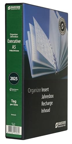 Succes Executive/A5 Organizer Jahresbox 2025 1 Tag auf 1 Seite Weiß Deutsch von Succes