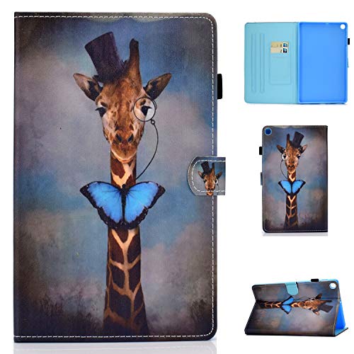 Succtop Galaxy Tab S6 Lite Hülle PU Folio Flip Brieftasche Schutzhülle Stand Funktion Tablet Tasche Hülle mit Stifthalter für Samsung Galaxy Tab S6 Lite 10.4 Zoll SM-P610 / SM-P615 Giraffe von Succtop