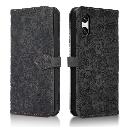 Succtopy Handyhülle für Sony Xperia 10 VI 5G PU Leder Hülle mit Kartenfächer und Standfunktion für Sony Xperia 10 VI 5G Klapphülle Flip Wallet Cover Case Schutzhülle Sony Xperia 10 VI 5G Schwarz von Succtopy