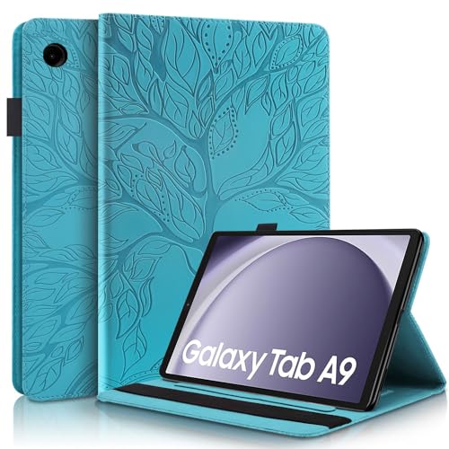 Succtopy Hülle für Samsung Galaxy Tab A9 2023 (SM-X110/X115) 8.7 Zoll Schutzhülle PU Leder mit Stifthalter und Standfunktion für Galaxy Tab A9 8.7" Hülle Blau von Succtopy