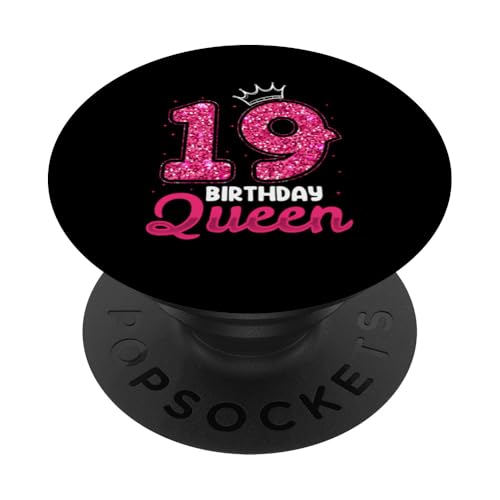 19. Geburtstag Süßes Krone Queen für Frau 19 Jahre PopSockets Klebender PopGrip von Süße Geburtstag Geschenkidee für Mädchen Frauen