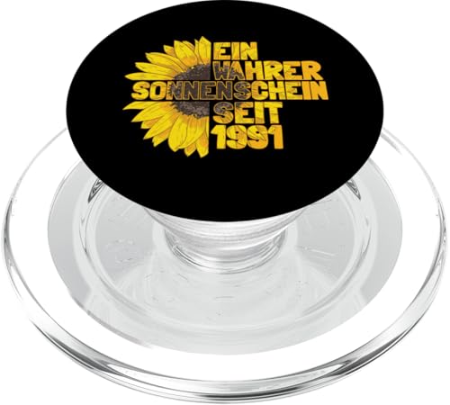 34. Geburtstag Ein Wahrer Sonnenschein Seit 1991 Sonnenblume PopSockets PopGrip für MagSafe von Süße Jahrgang Geburtstag Mädchen Frauen Geschenke