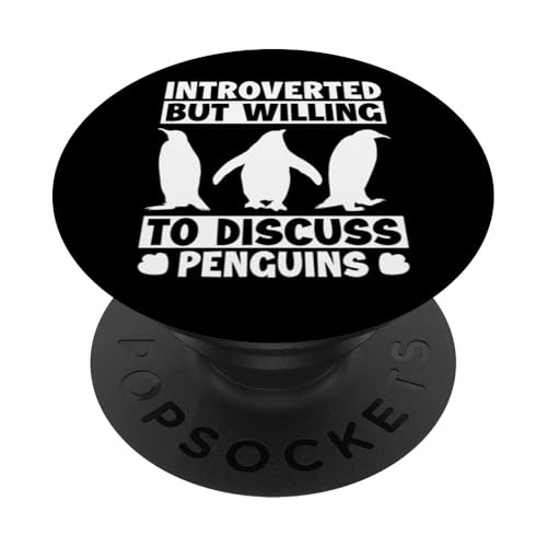 Introverted But Willing To Discuss Penguins Seevogel Pinguin PopSockets Klebender PopGrip von Süße Pinguin Plüsch Kuscheltier Deko Geschenke