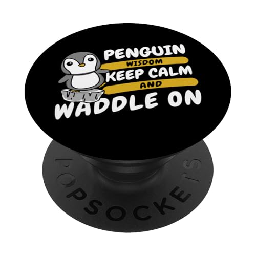 Keep Calm And Waddle On Königspinguin Kaiserpinguin Pinguin PopSockets Klebender PopGrip von Süße Pinguin Plüsch Kuscheltier Deko Geschenke