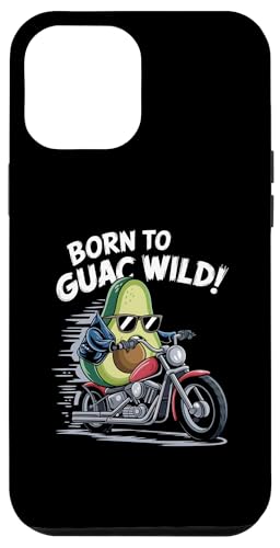 Hülle für iPhone 14 Plus Born To Guac Wild Avocado Biker von Süße lustige Avocado Frucht Guacamole Essen Design