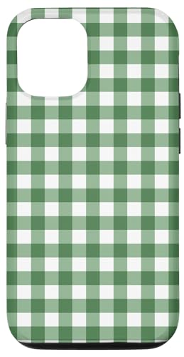 Hülle für iPhone 12/12 Pro Grün-weißes Gingham-Retro-Picknick-Karomuster von SugarLoaf Graphics