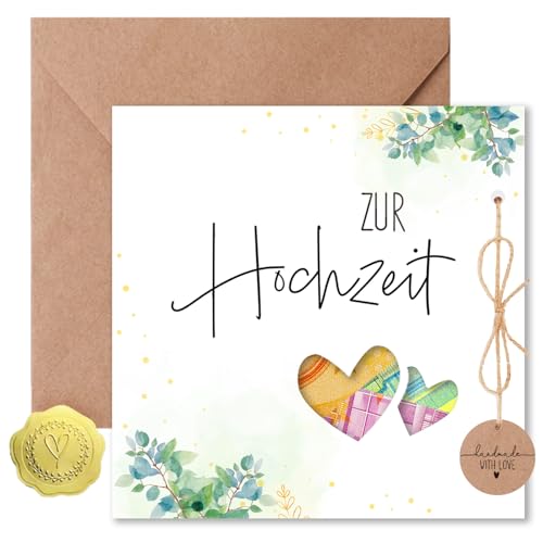 Sugeru Hochzeitskarte, Geldgeschenk Hochzeit mit Umschlägen | Hochzeitsgeschenke für Brautpaar | Karte Hochzeit, Hochzeitsgeschenk Geld, Glück verschenken für Hochzeit Brautpaar (Hochzeit) von Sugeru