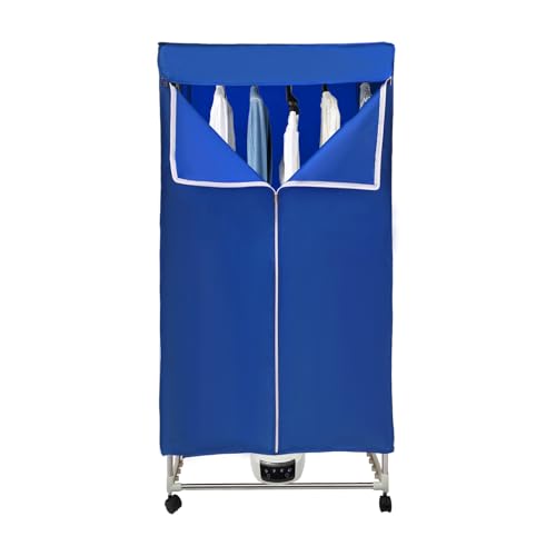 Wäschetrockner, 1500W Kleiderschrank Warmlufttrockner, Tragbare Elektrischer Trockner/Rack für Zuhause, Trockner Klein mit Timer, Mobiler Wäschetrockner Kleiderschrank - Faltbaren, IPX1 (Blau) von SuhoFutus