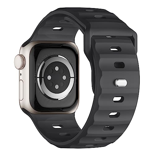 Sport Armband Kompatibel mit Apple Watch Ultra 2 Armband 49mm 45mm 44mm 42mm für Herren, Silikon Wasserdicht Band für Apple Watch 9 8 SE 7 6 5 4 3 Ultra, Dunkelgrau von Suitisbest