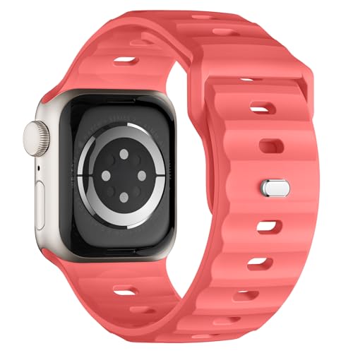 Sport Armband Kompatibel mit Apple Watch Ultra 2 Armband 49mm 45mm 44mm 42mm für Herren, Silikon Wasserdicht Band für Apple Watch 9 8 SE 7 6 5 4 3 Ultra, dynamisch rosa von Suitisbest