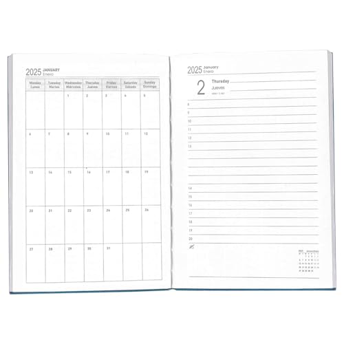 Jahresplaner-Kalender-Notizbuch, Zeitmanagement-Planer-Kalender | 8 x 6 Zoll 340 Seiten Tagesplaner 2025 Kalender-Notizbuch - Hardcover-Planer-Notizbuch, Zeitmanagement-Organizer-Notizbuch für Arbeite von Sulxyi