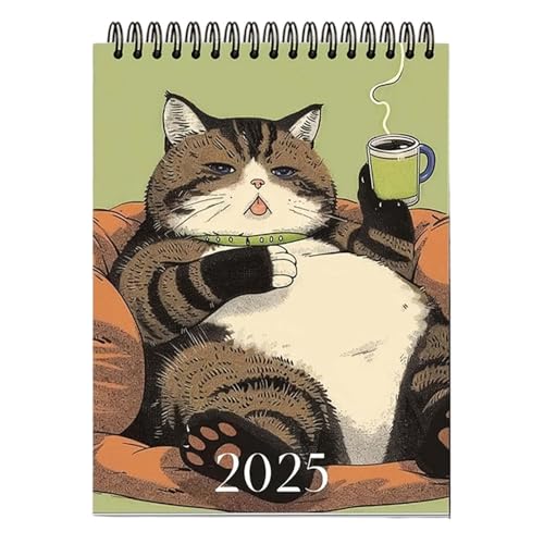 Katzenkalender 2025, großer Kalender 2025, lustiger Tierkalender, Wandkalender 2025, 12-Monatskalender 2025, großer 12-Monatskalender Katzenkalender, lustiges und skurriles Design für Katzenliebhaber, von Sulxyi