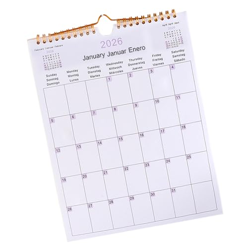 Mehrsprachiger Kalender, 2025 Familienwandkalender, 18-Monatsplaner, mehrsprachiger Terminplaner, Monatsansicht, Spiralbindung, perfekt für Zuhause und Schule Mehrsprachiger Kalender, 2025 Familienwandkalender, 18-Monatsplaner, mehrsprachiger Terminplaner, Monatsansicht, Spiralbindung, perfekt für Zuhause und Schule von Sulxyi