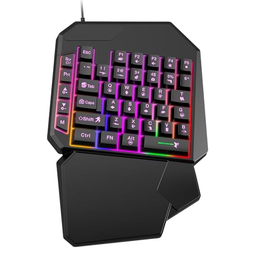 Sulxyi OneHanded Gamingg Keyboard, Gamingg Keypad, Phone Keyboard, Game Keypad, Mechanical Gamingg Keyboard, Portable Keyboard Onehanded Design Plug Fully Programmable Keys and Play for Gamers von Sulxyi