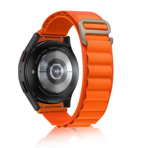 SumRioo 20mm Armband für Samsung Galaxy Watch 6 40mm 44mm/Watch 6 Classic 43mm 47mm, Sportarmband aus Nylon Ersatz-Uhrenarmband für Samsung Galaxy Watch 5 40mm 44mm/Watch 5 Pro 45mm - Orange von SumRioo