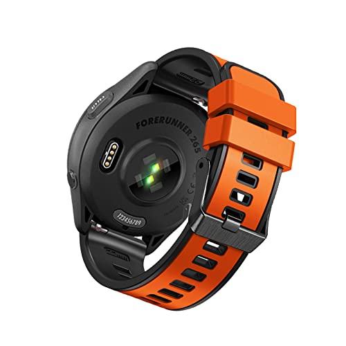 SumRioo 22mm Armband für, Silikon Uhrenarmband Ersatzarmband - Orange/Schwarz von SumRioo
