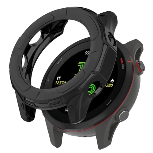 SumRioo Hülle Kompatibel mit Garmin Forerunner 255/255 Music, Anti-Fleck, Kratzfest, Stoßfeste Kompatibel mit Garmin Forerunner 255/255 Music Ultradünne TPU Schutzhülle, Schwarz von SumRioo