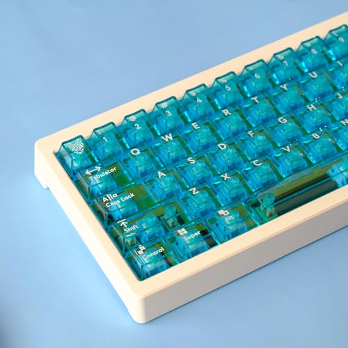 114 Tasten Clear Keycaps Cherry Profile Blau Tastenkappen Set Fit für Cherry Mx Switches Mechanische Tastatur von Sumgsn