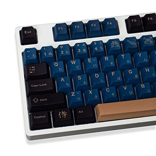 129 Tasten Blue Samurai Keycaps PBT Dye Sub Cherry Profile Tastenkappen für 60% 65% 95% Cherry MX mechanische Tastaturen von Sumgsn