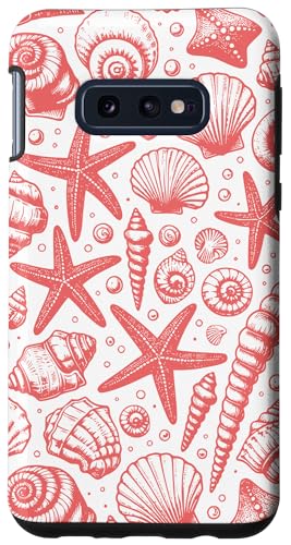 Hülle für Galaxy S10e Summer Red Beach Coastal Beach Seashell Ästhetische Toilette von Summer-Life-Cases