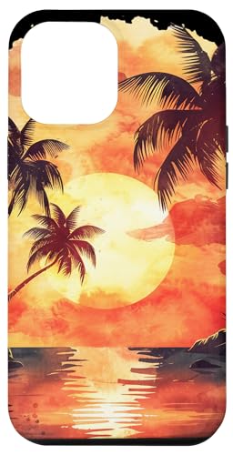 Hülle für iPhone 14 Pro Max Sommerurlaub Strand Aquarell Malerei Kunst von Summer Painting