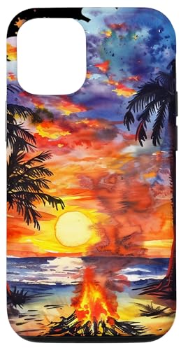 Hülle für iPhone 15 Pro Sommer Urlaub Strand Aquarell Malerei Kunst Outdoor von Summer Painting