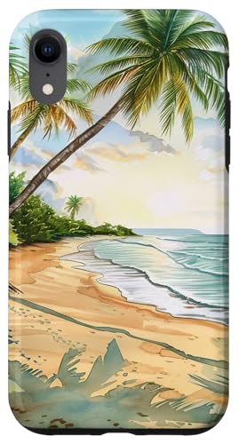 Hülle für iPhone XR Sommerurlaub Strand Aquarell Malerei Kunst von Summer Painting