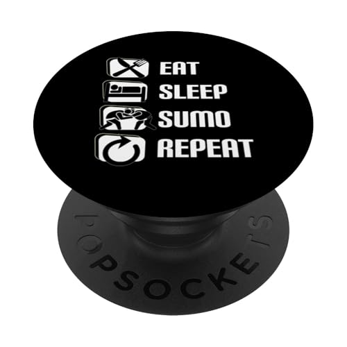 Eat Sleep Sumo Wiederhole Lustiges Sumo PopSockets mit austauschbarem PopGrip von Sumo Wrestler Appreciation Enthusiast Martial Arts