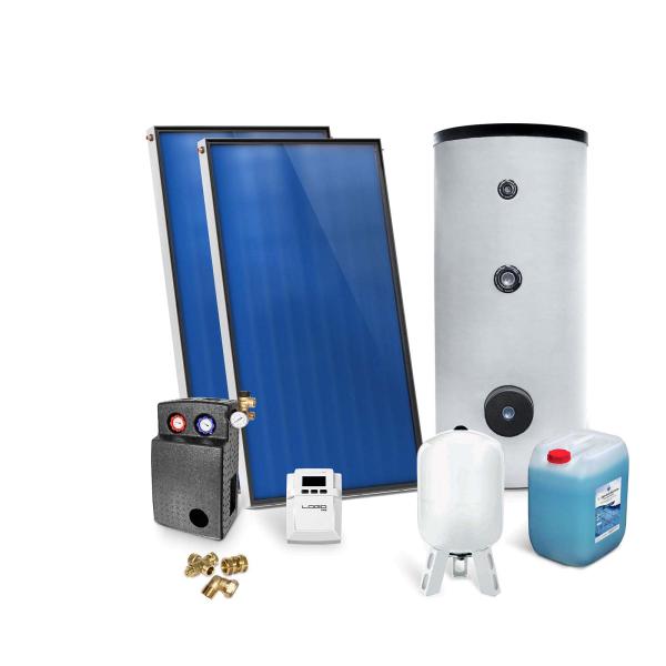 Solar-Paket für Brauchwasser 2x AMP 2.0 Flachkollektor 4,02 qm 300 ... von Sunex