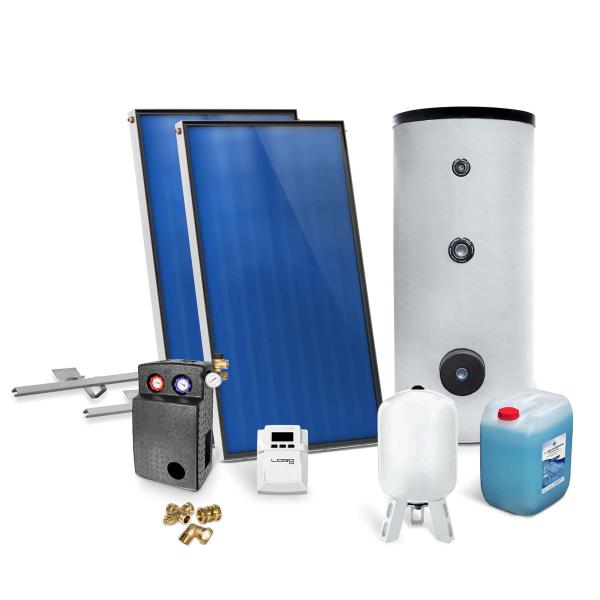 Solar-Paket für Brauchwasser 2x AMP 2.0 Flachkollektor 4,02 qm 300 ... von Sunex