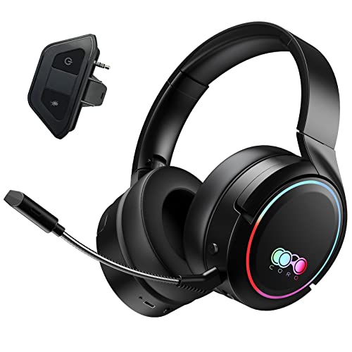 2,4GHz Kabelloses Gaming-Headset mit Xbox-Adapter, 7.1 Surround Sound, Over-Ear Kopfhörer mit Mikrofon, kompatibel mit Xbox One, Xbox Series X/S, PS4, PS5, Switch, PC, Laptop (Schwarz) von Sungive