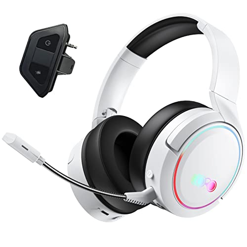 2,4GHz Kabelloses Gaming-Headset mit Xbox-Adapter, 7.1 Surround Sound, Over-Ear Kopfhörer mit Mikrofon, kompatibel mit Xbox One, Xbox Series X/S, PS4, PS5, Switch, PC, Laptop (Weiß) von Sungive