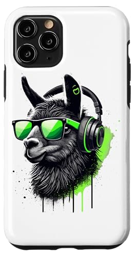 Hülle für iPhone 11 Pro Lama Sonnenbrille Kopfhörer Alpaka Lamas von Sunglasses Headphones Llama Lover Gifts