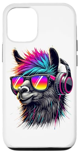 Hülle für iPhone 13 Pop Art Lama Sonnenbrille Kopfhörer Alpaka Lamas von Sunglasses Headphones Llama Lover Gifts