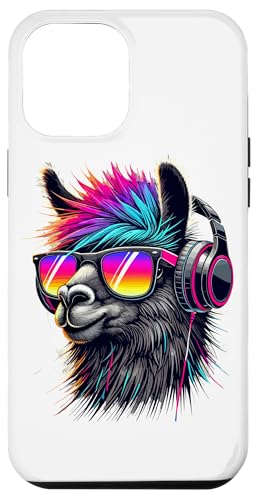 Hülle für iPhone 14 Plus Pop Art Lama Sonnenbrille Kopfhörer Alpaka Lamas von Sunglasses Headphones Llama Lover Gifts