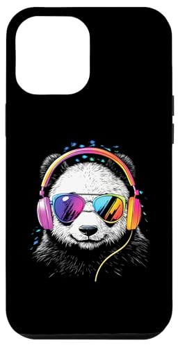 Hülle für iPhone 15 Pro Max Funky Cute Panda Love Bear Retro Kopfhörer Rave von Sunglasses Music lover Animal art Cool bear DJ